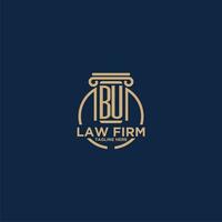 BU initial monogram for law firm with creative circle line vector