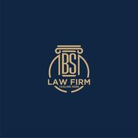 BS initial monogram for law firm with creative circle line vector