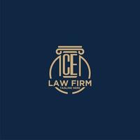 CE initial monogram for law firm with creative circle line vector