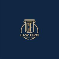 CF initial monogram for law firm with creative circle line vector
