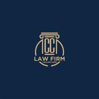 CC initial monogram for law firm with creative circle line vector