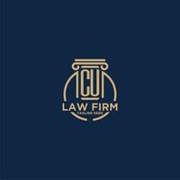 CU initial monogram for law firm with creative circle line vector