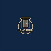 DB initial monogram for law firm with creative circle line vector