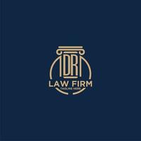 DR initial monogram for law firm with creative circle line vector