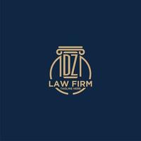 DZ initial monogram for law firm with creative circle line vector