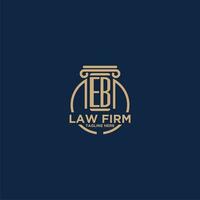 EB initial monogram for law firm with creative circle line vector