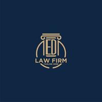 ED initial monogram for law firm with creative circle line vector