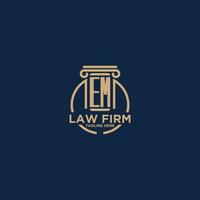 EM initial monogram for law firm with creative circle line vector