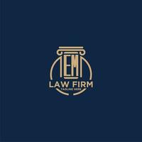 EM initial monogram for law firm with creative circle line vector