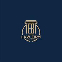 FB initial monogram for law firm with creative circle line vector