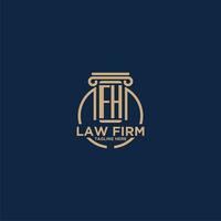 FH initial monogram for law firm with creative circle line vector