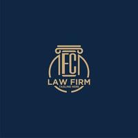 FC initial monogram for law firm with creative circle line vector