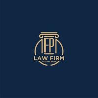 FP initial monogram for law firm with creative circle line vector
