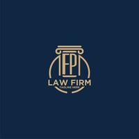 FP initial monogram for law firm with creative circle line vector