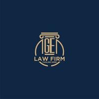 GE initial monogram for law firm with creative circle line vector