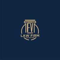 FV initial monogram for law firm with creative circle line vector