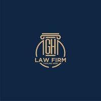 GH initial monogram for law firm with creative circle line vector
