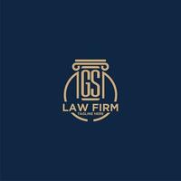 GS initial monogram for law firm with creative circle line vector