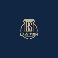 HS initial monogram for law firm with creative circle line vector