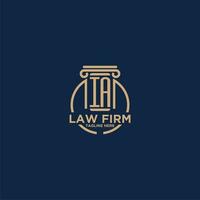 IA initial monogram for law firm with creative circle line vector