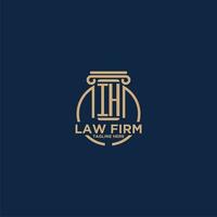 IH initial monogram for law firm with creative circle line vector