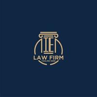 IE initial monogram for law firm with creative circle line vector