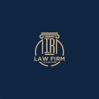 IR initial monogram for law firm with creative circle line vector