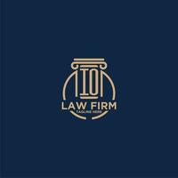 IO initial monogram for law firm with creative circle line vector