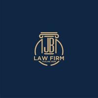 JB initial monogram for law firm with creative circle line vector