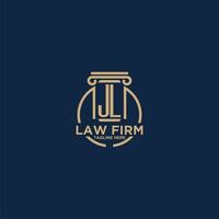 JL initial monogram for law firm with creative circle line vector