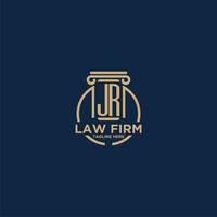 JR initial monogram for law firm with creative circle line vector