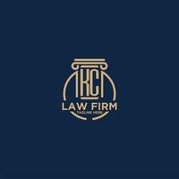 KC initial monogram for law firm with creative circle line vector