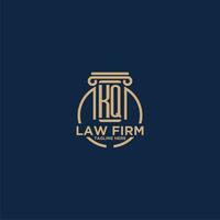 KQ initial monogram for law firm with creative circle line vector