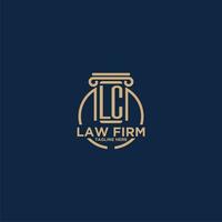 LC initial monogram for law firm with creative circle line vector