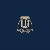 LG initial monogram for law firm with creative circle line vector