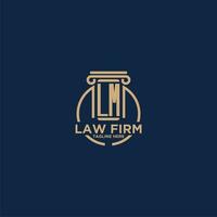 LM initial monogram for law firm with creative circle line vector