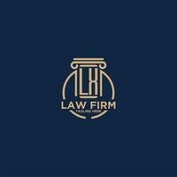 LX initial monogram for law firm with creative circle line vector