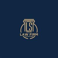 LS initial monogram for law firm with creative circle line vector