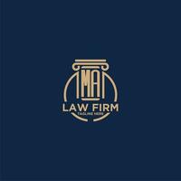 MA initial monogram for law firm with creative circle line vector