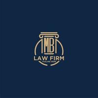 MB initial monogram for law firm with creative circle line vector