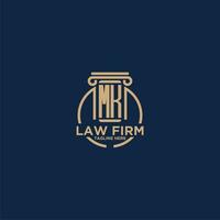 MK initial monogram for law firm with creative circle line vector