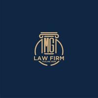 MG initial monogram for law firm with creative circle line vector