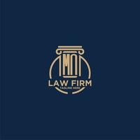 MN initial monogram for law firm with creative circle line vector