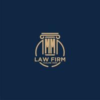MM initial monogram for law firm with creative circle line vector