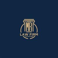 MR initial monogram for law firm with creative circle line vector