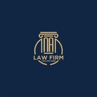 NA initial monogram for law firm with creative circle line vector