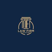 NF initial monogram for law firm with creative circle line vector