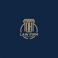 NK initial monogram for law firm with creative circle line vector