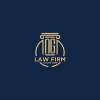NG initial monogram for law firm with creative circle line vector