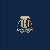 NS initial monogram for law firm with creative circle line vector